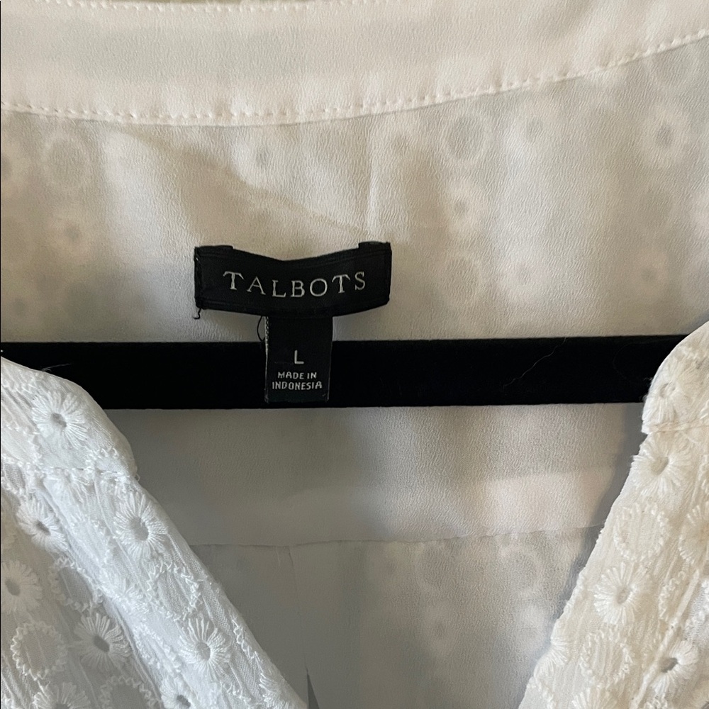 Talbots White Eyelet Blouse - Picture 2 of 2